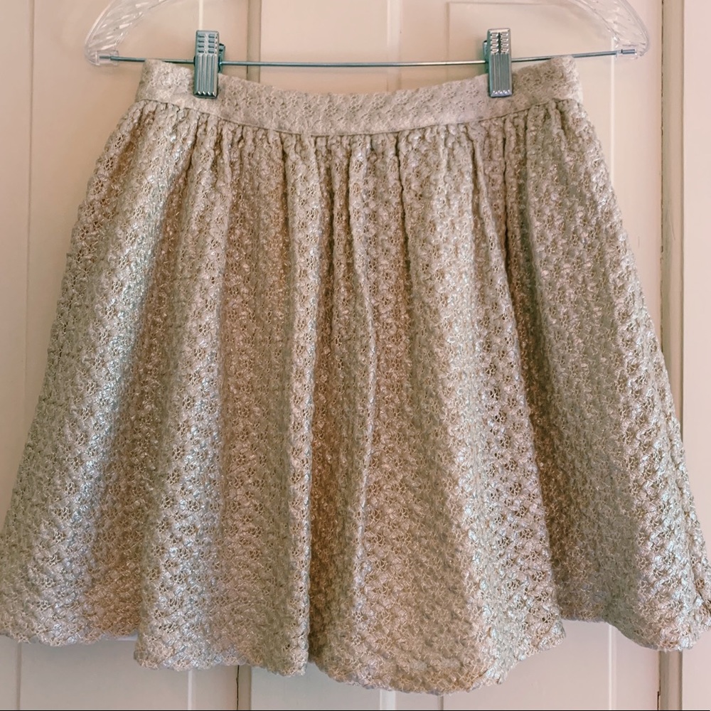 alice and olivia gold skirt